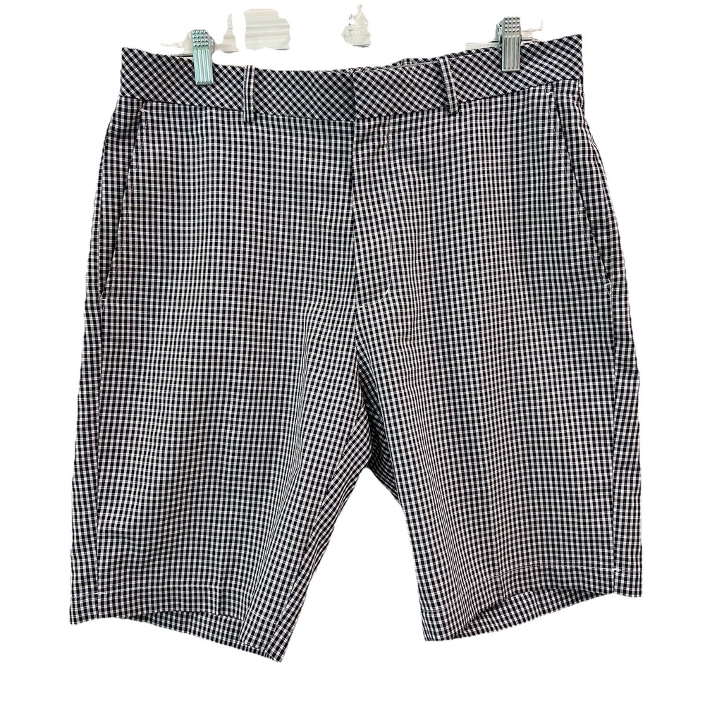 Walter‎ Hagen Navy Gingham Golf Shorts 10" Inseam Checkered Size 34